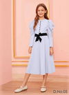 Sky Blue Colour New Fancy Imported Party Wear Stylish Western Kids Collection CHIKEE 06